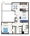 One bedroom cottage floor plan